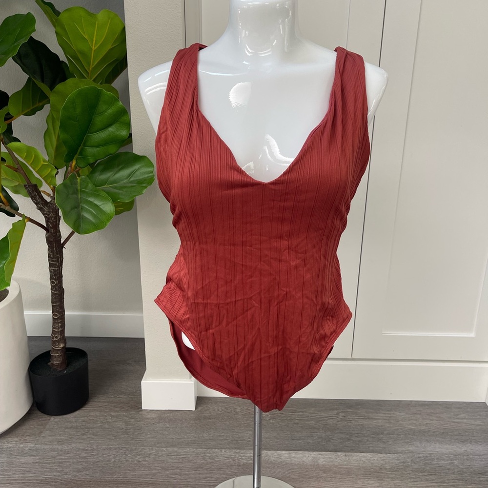 Time and Tru Coral one piece bathing suit